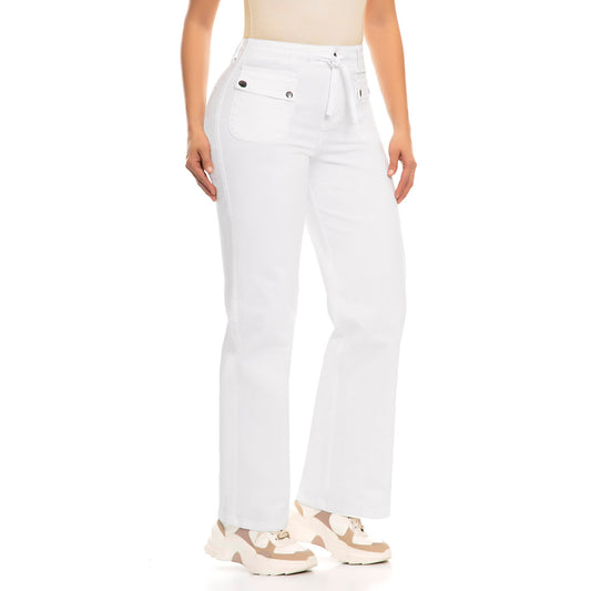 Ref 6138, Pantalon Straight leg color blanco