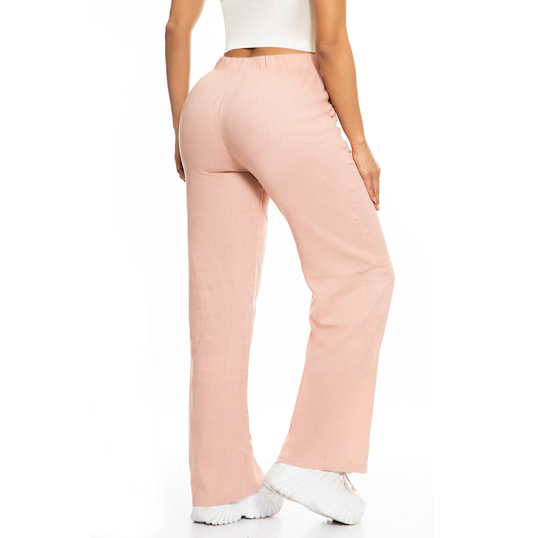 Ref 9002, Pantalon Straight leg Palazzo, color palo de rosa