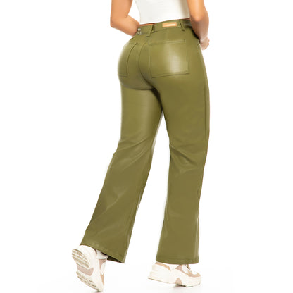 Ref 6151, Pantalón Straight leg, color verde